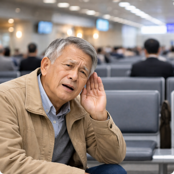 히어링루프 없이 말소리를 듣기 어려워하는 이용자